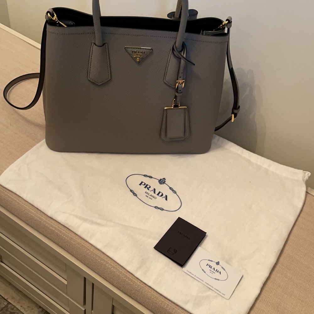 Prada Double Bag Large Tote Saffiano Leather New - Picture 11 of 11